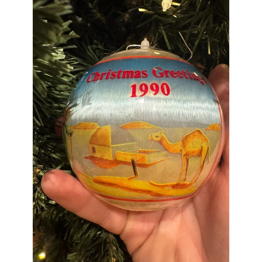 Vintage 1990 Satin Silk Ball Ornament